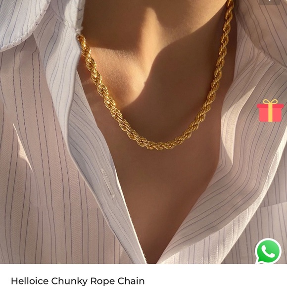 NWT! Helloice Chunky Rope Chain Necklace - Picture 7 of 7